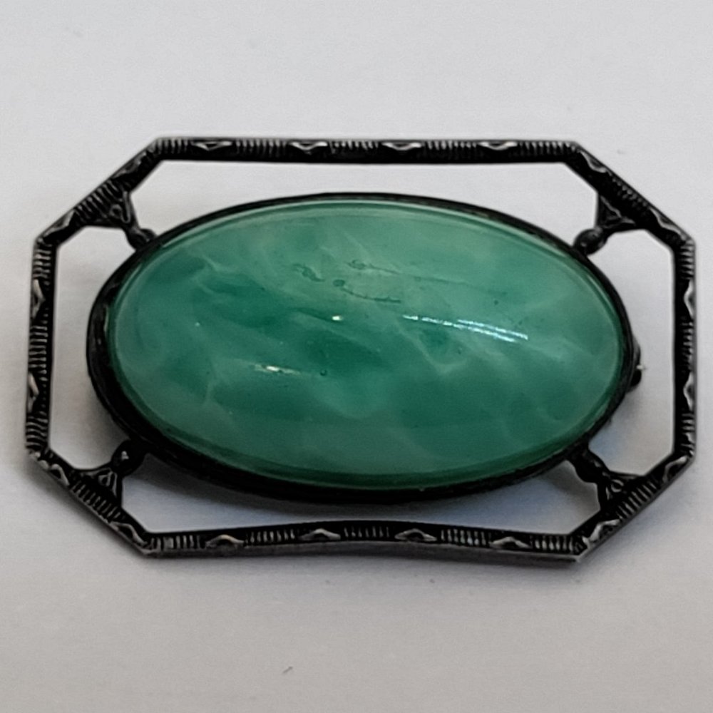 1"Silver Vintage Czechoslovakia Bohemian Brooch